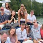 team meeting on boat in cornwall